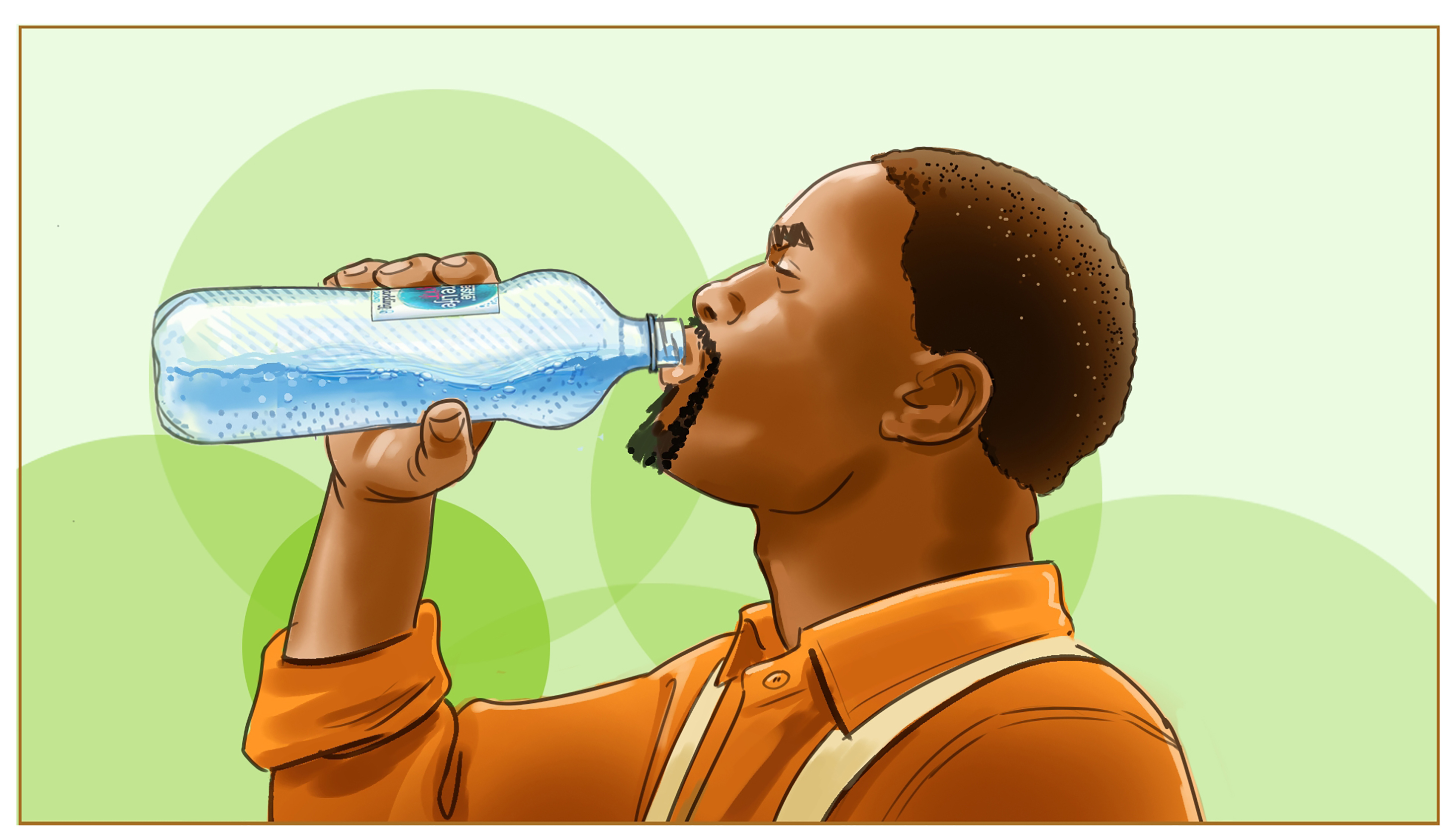 man drinking nestle water